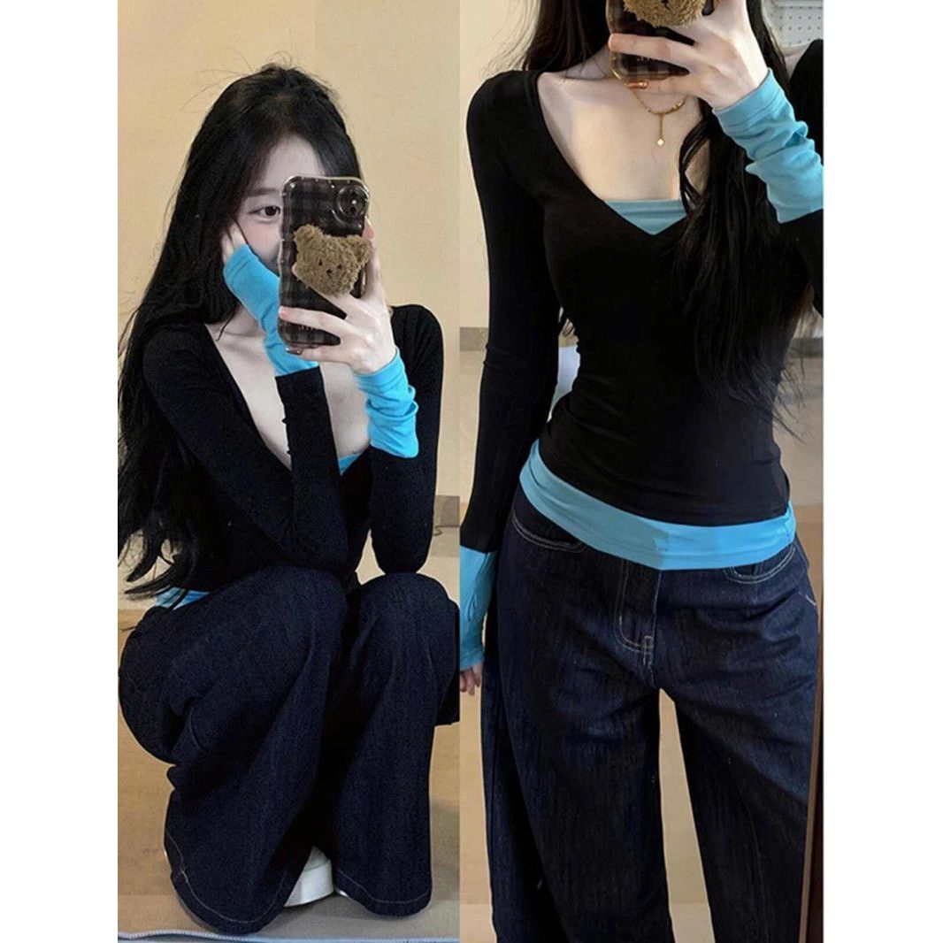 Base Layer Top - Women's Modal Long Sleeve V-Neck T-Shirt
