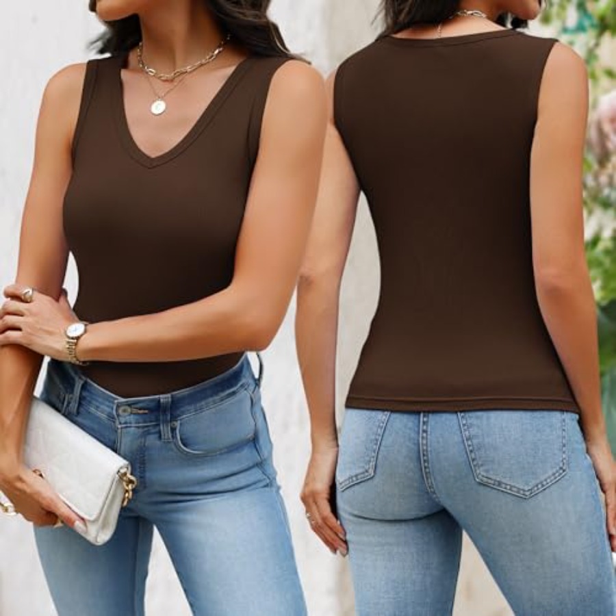 Chulianyouhuo Womens Sleeveles - Tank Top Ribbed บทวิจารณ์และราคา