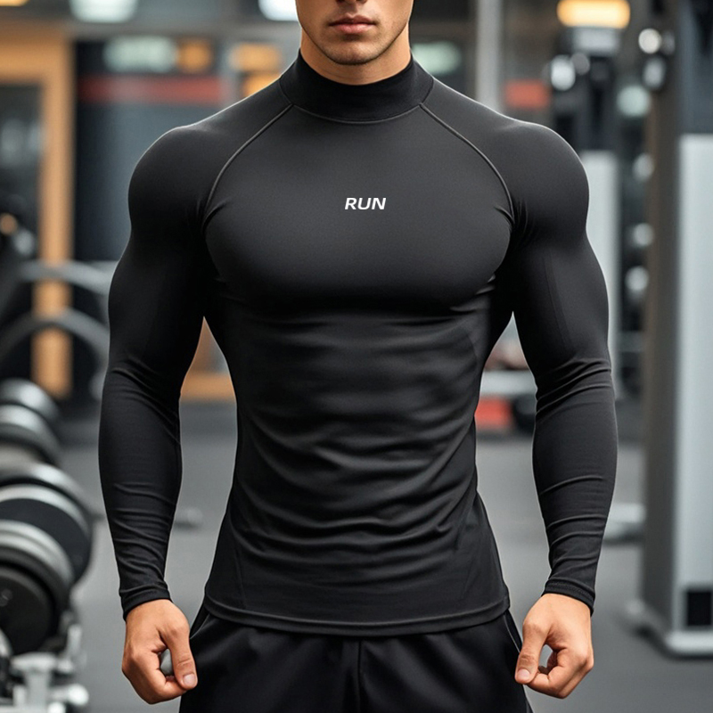Men's Running Turtleneck Quick - T Shirt Tight Fit บทวิจารณ์และราคา