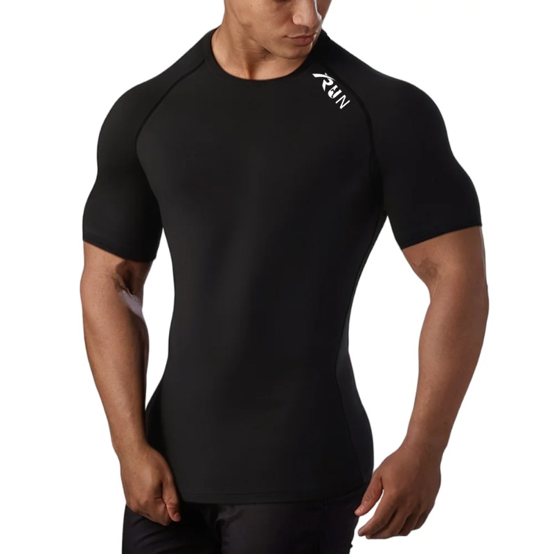Men Quick Dry Compression Elas - T Shirt Tight Fit บทวิจารณ์และราคา