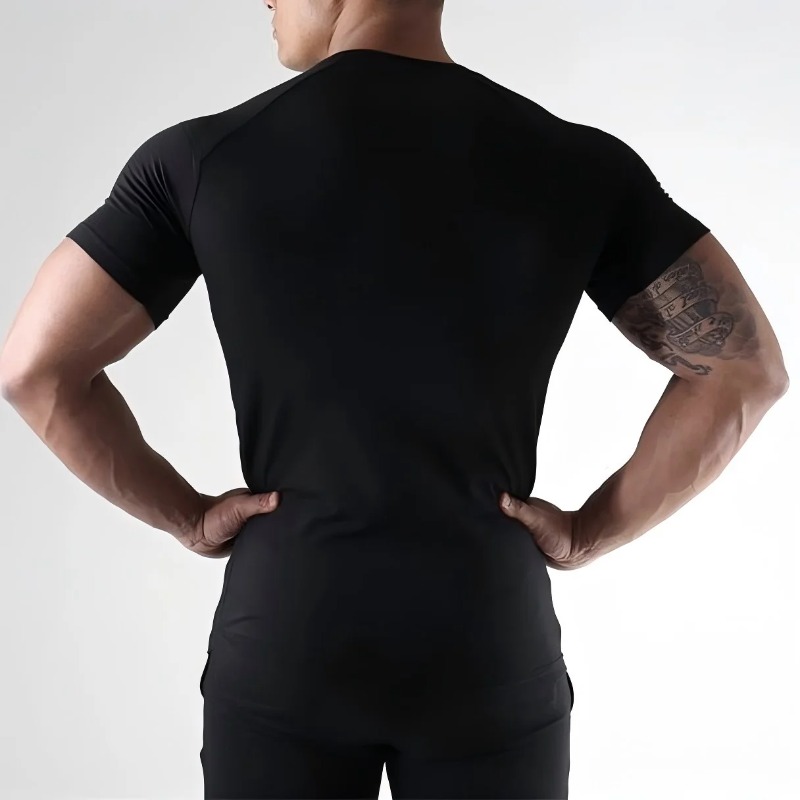 Men Quick Dry Compression Elas - T Shirt Tight Fit บทวิจารณ์และราคา