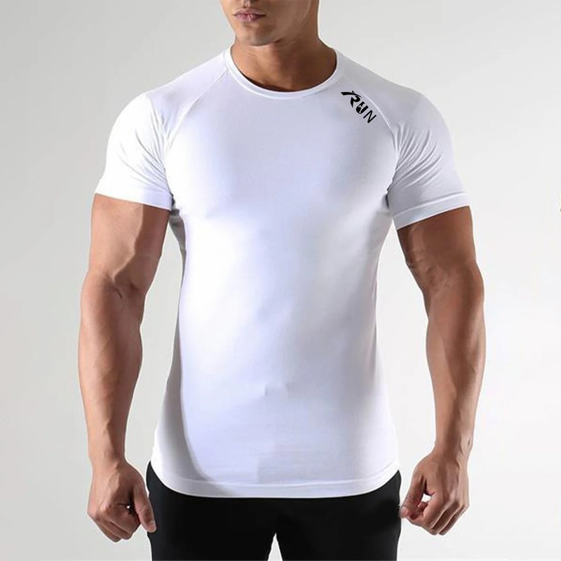 Men Quick Dry Compression Elas - T Shirt Tight Fit บทวิจารณ์และราคา