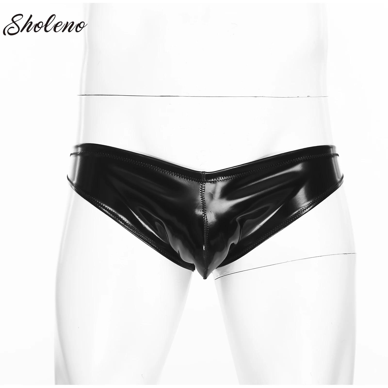 Mens Glossy Latex Briefs Paten - Pouch Boxer Pouch บทวิจารณ์และราคา