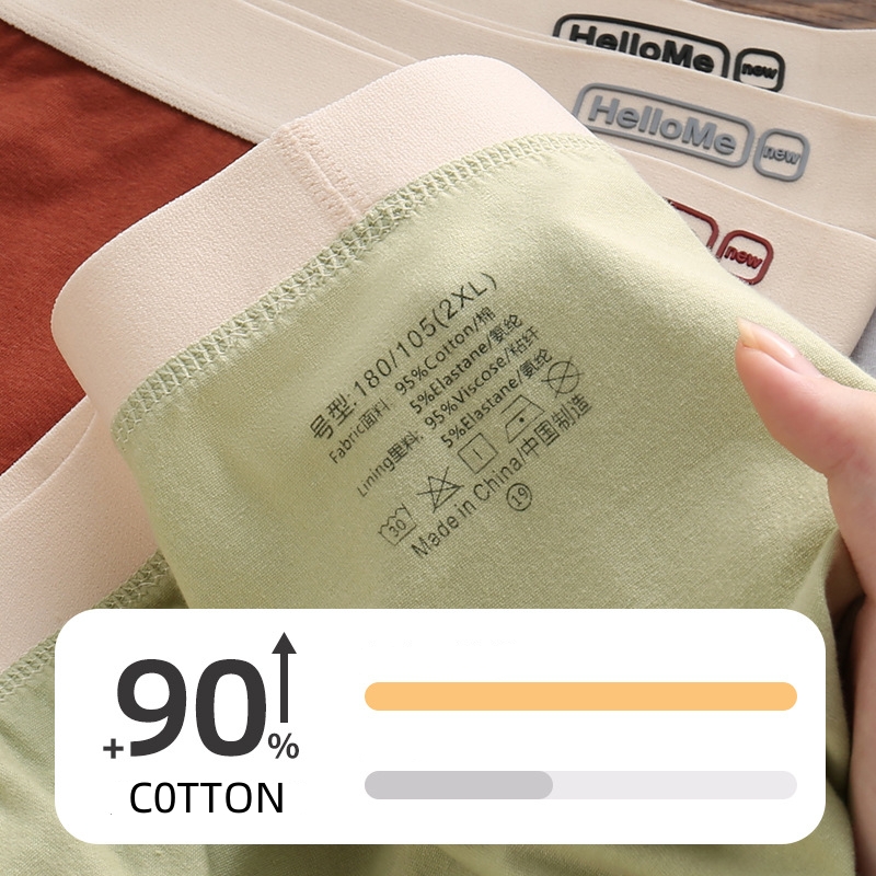 L-4XL Breathable Cotton Men Bo - Boxer Brief Pack Cotton บทวิจารณ์และราคา