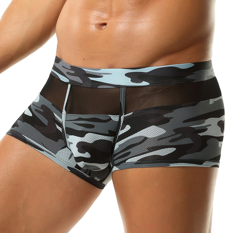 Camouflage Boxer Shorts Men Po - Mesh Sport Boxer บทวิจารณ์และราคา