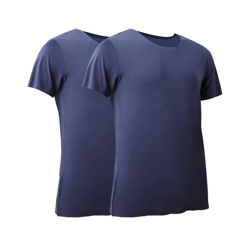 2PCS Men's Summer Ice Silk Sea - Undershirt Crew Neck บทวิจารณ์และราคา
