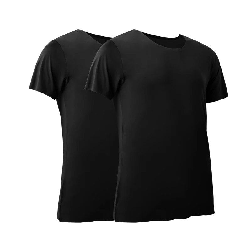 2PCS Men's Summer Ice Silk Sea - Undershirt Crew Neck บทวิจารณ์และราคา