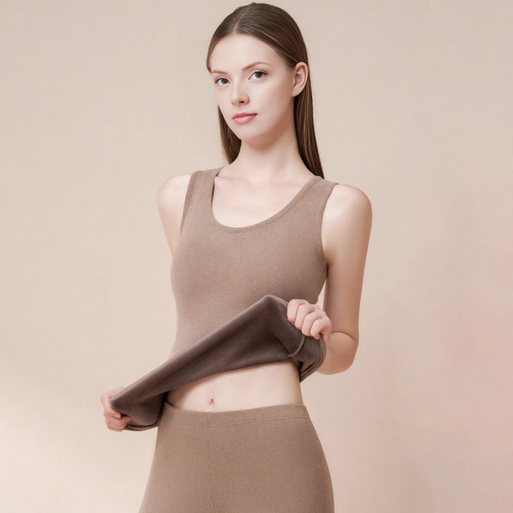 Fleece Lined Women Thermal Tan - Undershirt Crew Neck บทวิจารณ์และราคา