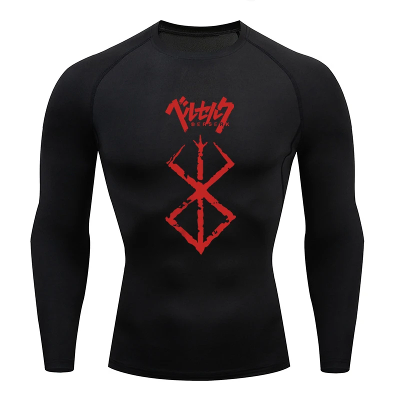 Sportswear for Men Gym Anime B - T Shirt Tight Fit บทวิจารณ์และราคา