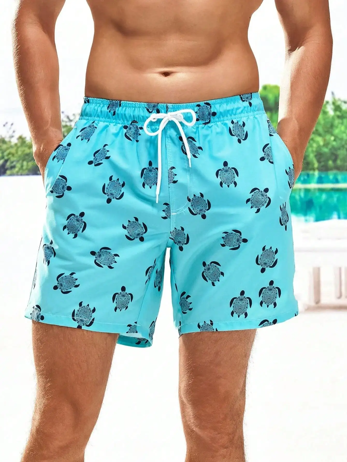 Men's Beach Shorts Summer Fash - Bamboo Fiber Trunk บทวิจารณ์และราคา