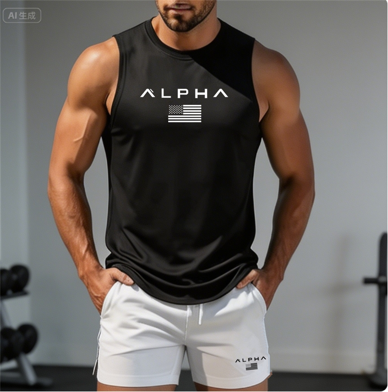 2026 Alpha Men's Printed Round - Sleeveless Undershirt บทวิจารณ์และราคา