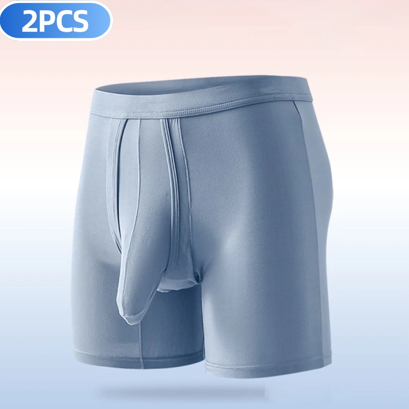 2PCS Mens Long Legs Underwear  - Long Leg Trunk Men บทวิจารณ์และราคา