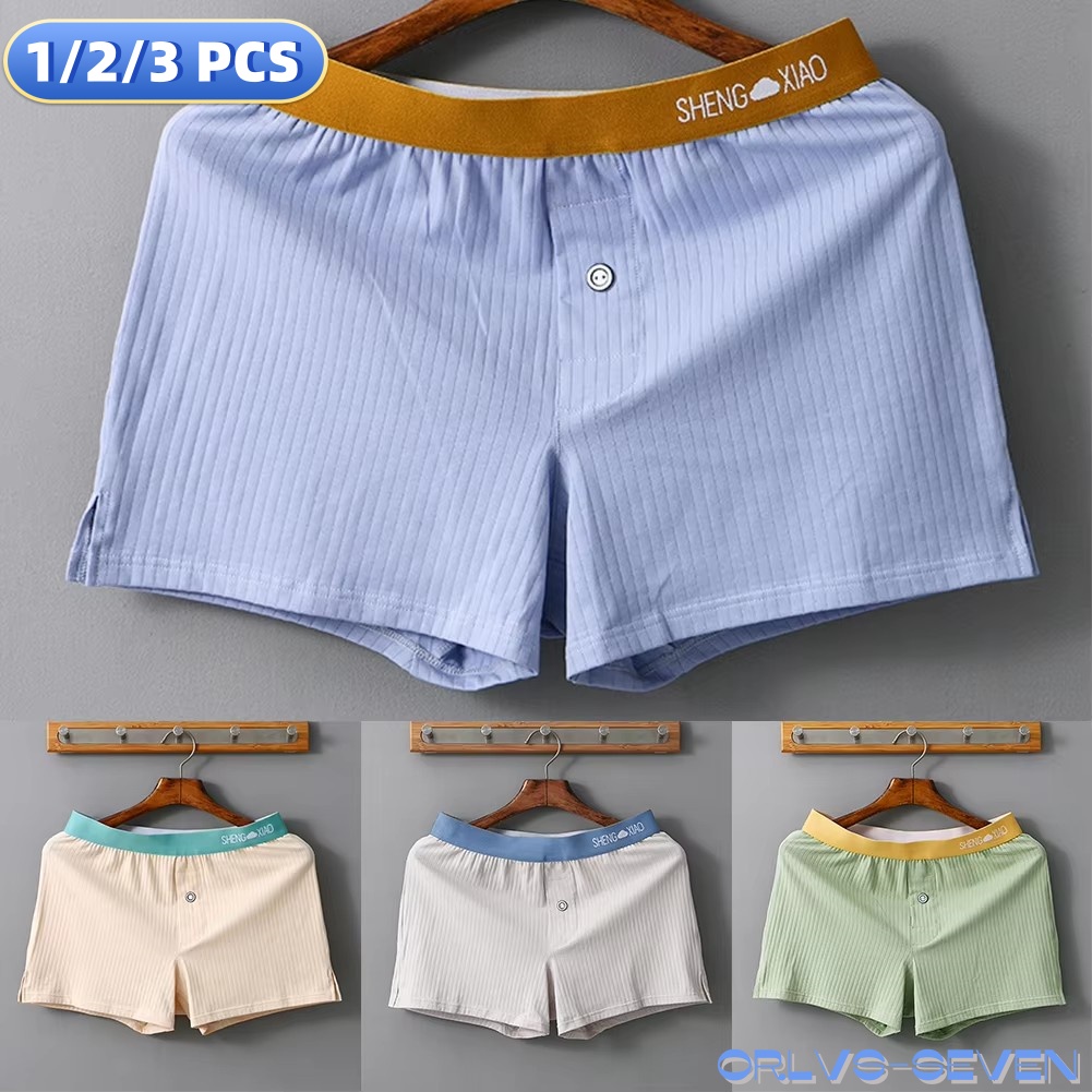 1/2/3 PCS Men's Panties Cotton - Boxer Brief Pack Cotton บทวิจารณ์และราคา
