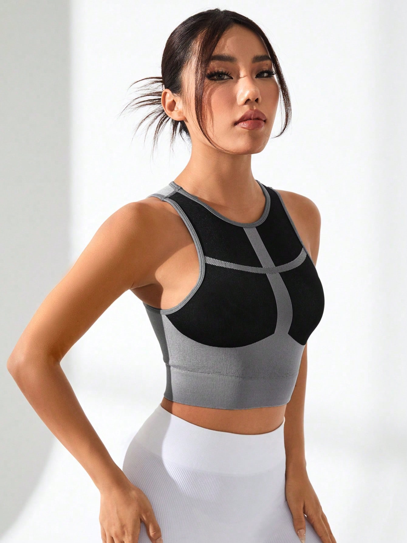 Women Color Block Cross Line R - Tank Top Ribbed บทวิจารณ์และราคา