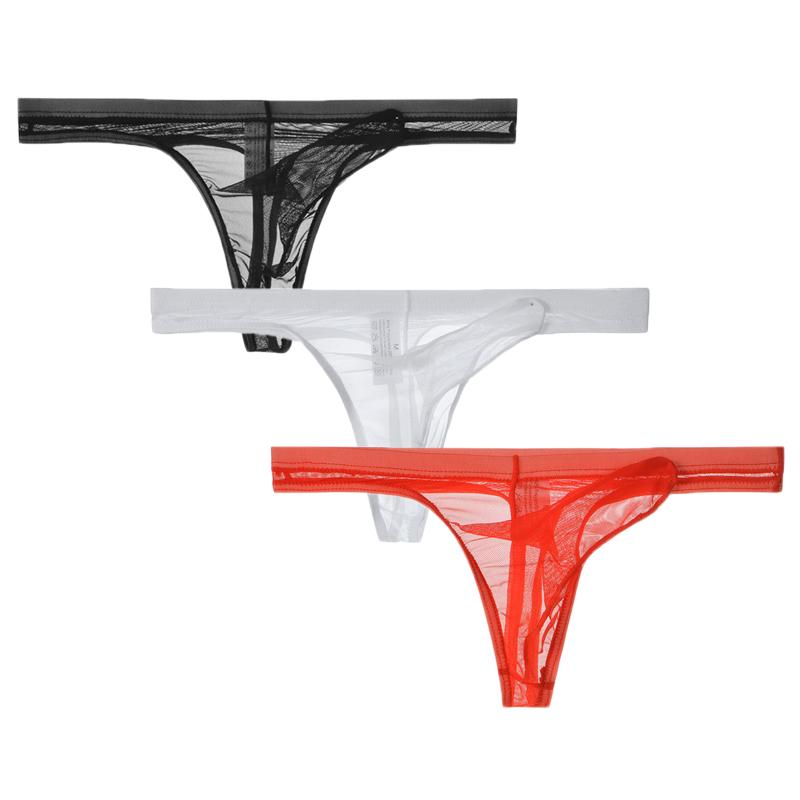3Pcs/lot Men Underwear T-Back  - Multi Pack Underwear บทวิจารณ์และราคา