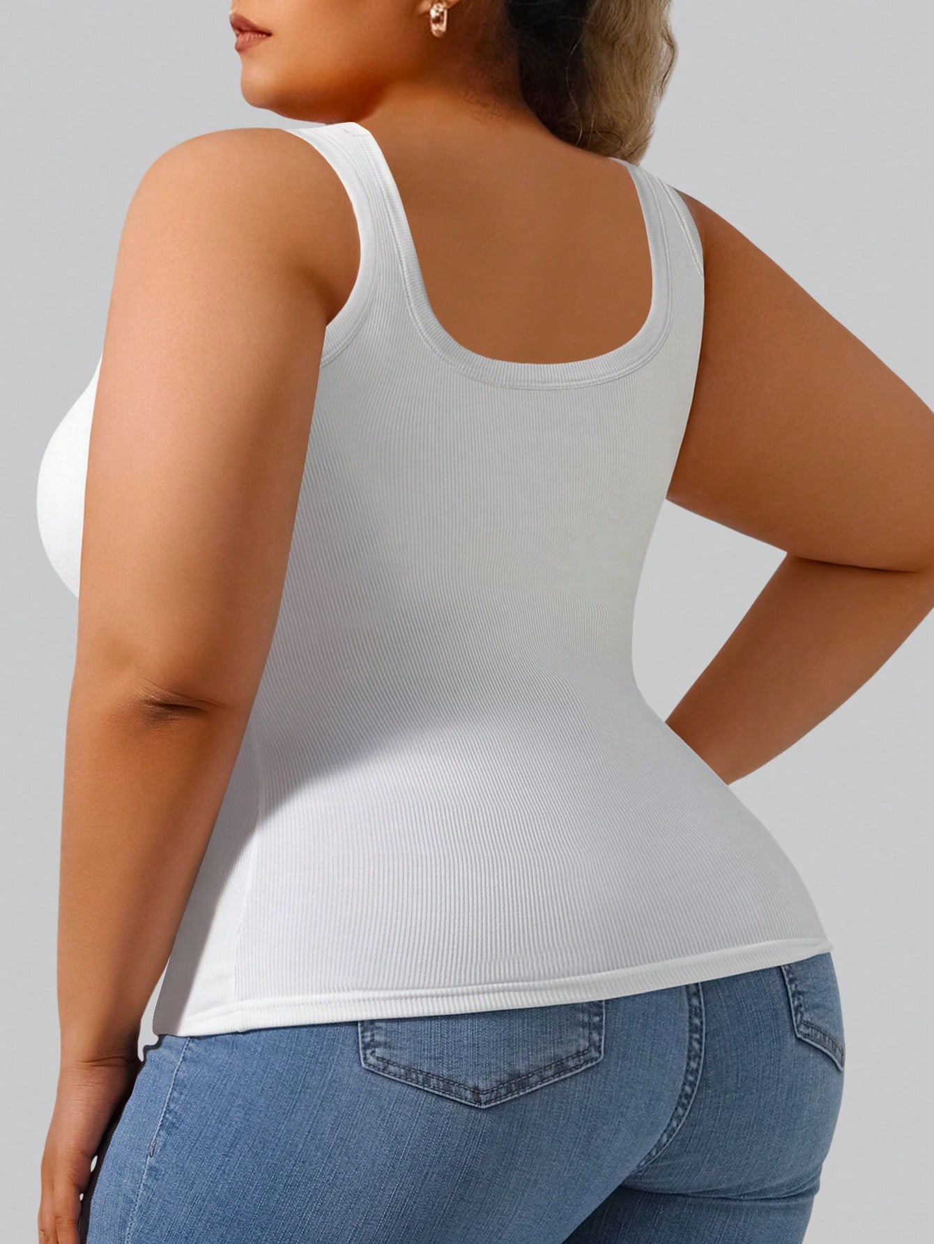 Plus Size Women's Solid Ribbed - Tank Top Ribbed บทวิจารณ์และราคา