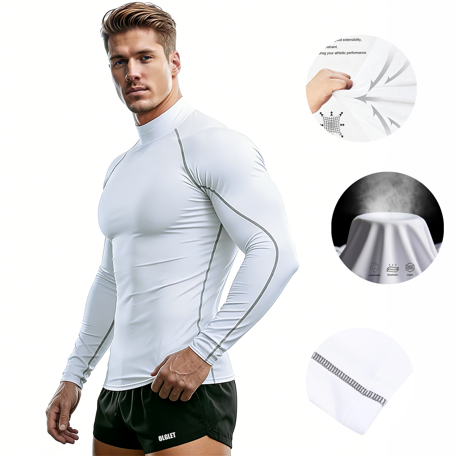 Sport T-shirt Men Compression  - T Shirt Tight Fit บทวิจารณ์และราคา