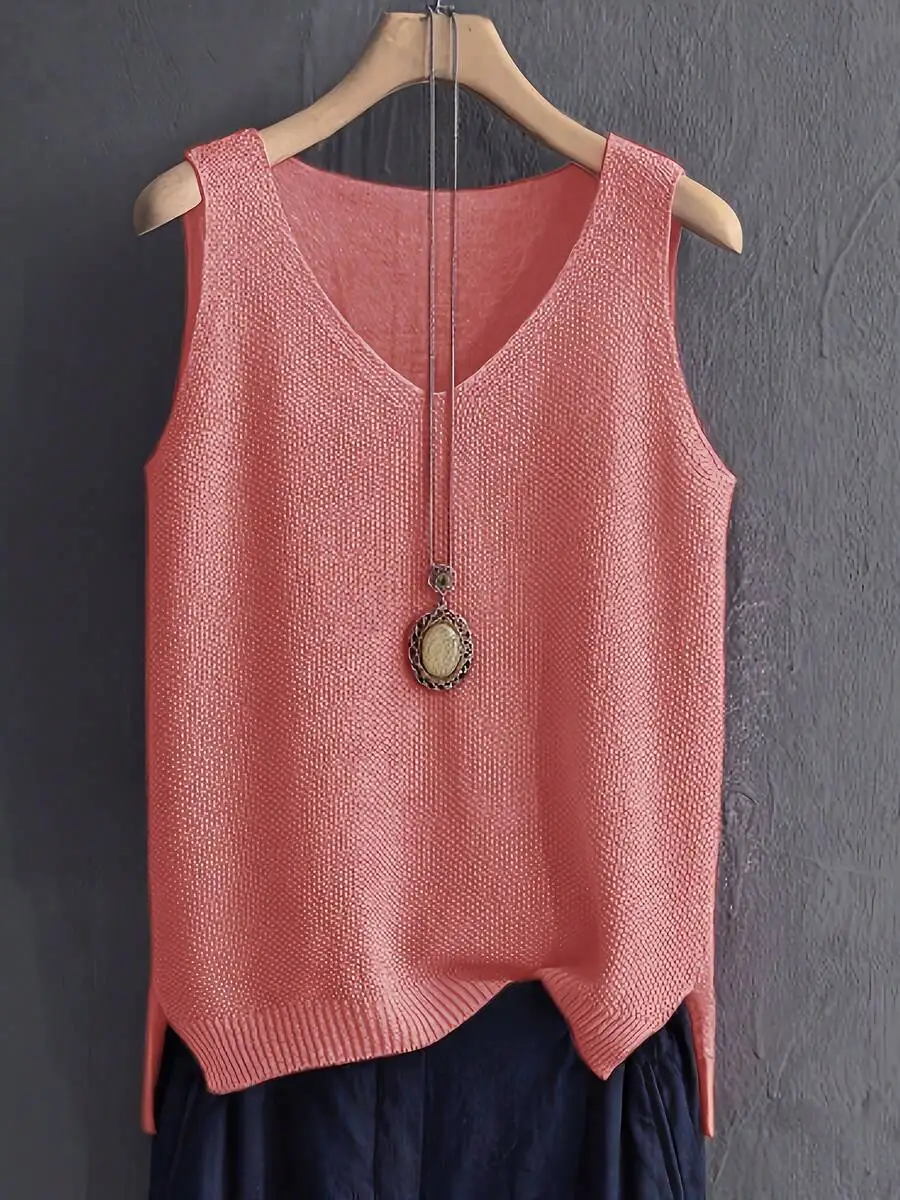 Womens Sleeveless Knitted Cami - Sleeveless Undershirt บทวิจารณ์และราคา