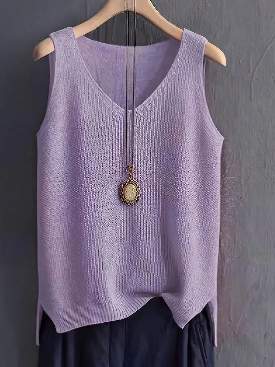 Womens Sleeveless Knitted Cami - Sleeveless Undershirt บทวิจารณ์และราคา