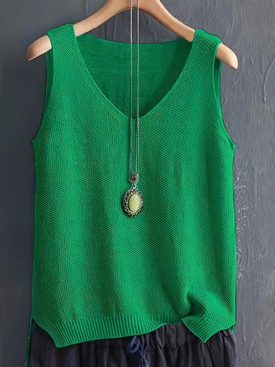 Womens Sleeveless Knitted Cami - Sleeveless Undershirt บทวิจารณ์และราคา