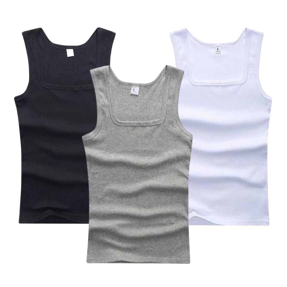 3pcs/lot Cotton Mens Tank Tops - Sleeveless Undershirt บทวิจารณ์และราคา