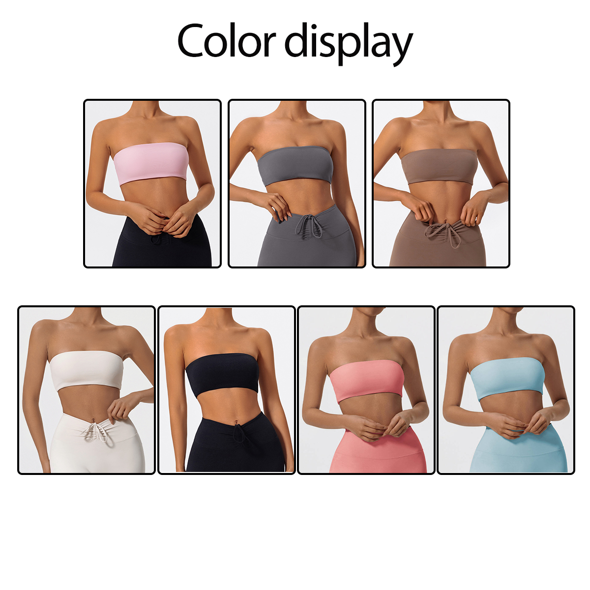 Strapless Sports Bra Gym Crop  - Quick Dry Underwear บทวิจารณ์และราคา