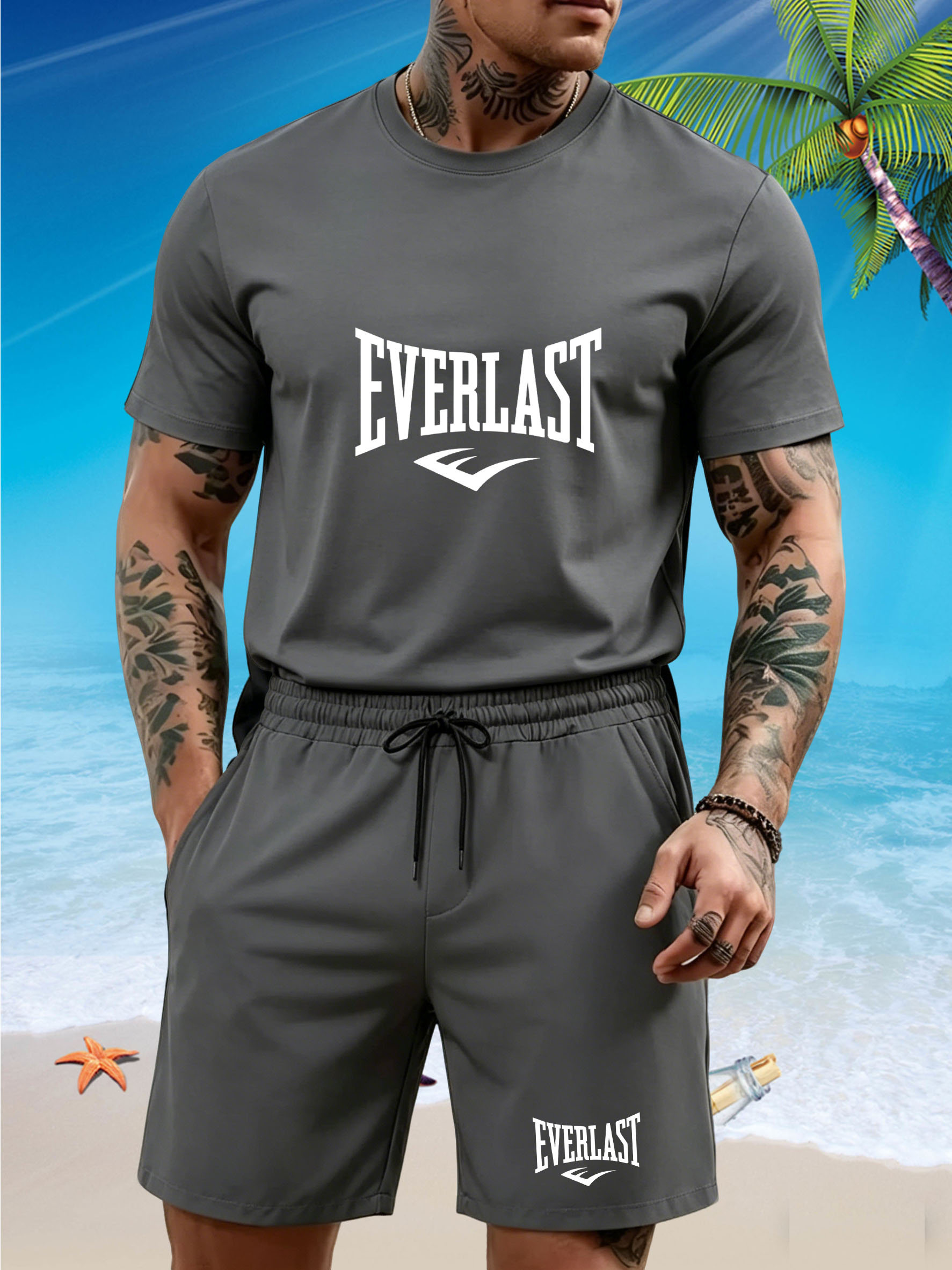 New men's slim fit T-shirt set - T Shirt Tight Fit บทวิจารณ์และราคา