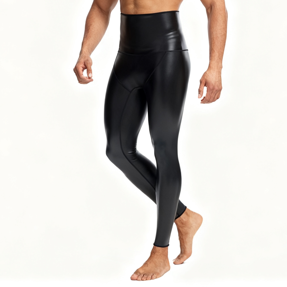 Sexy Men PU Leather Long Pants - Compression Long Pant บทวิจารณ์และราคา
