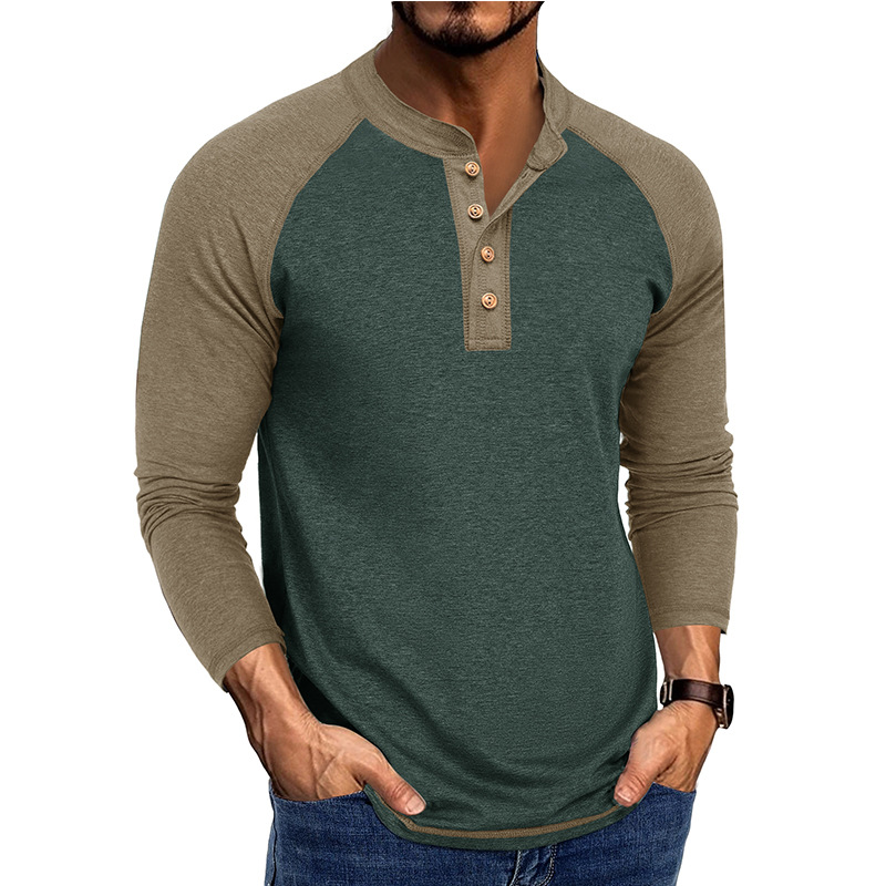 Men's New Long Sleeve Henley S - Base Layer Top บทวิจารณ์และราคา