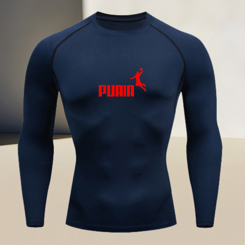 Men's long sleeved round neck  - T Shirt Tight Fit บทวิจารณ์และราคา
