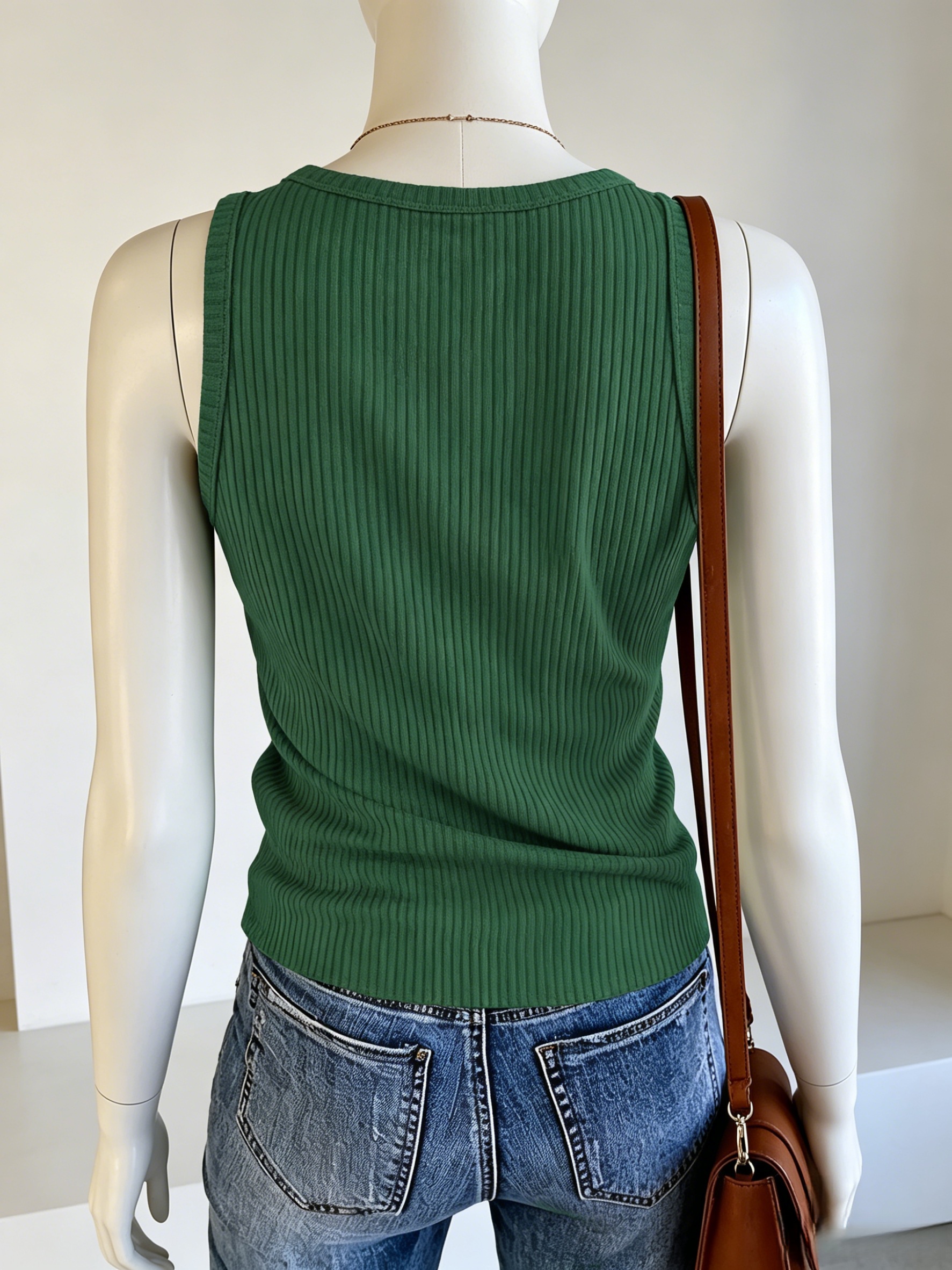 Plus Size Women Green Ribbed K - Tank Top Ribbed บทวิจารณ์และราคา
