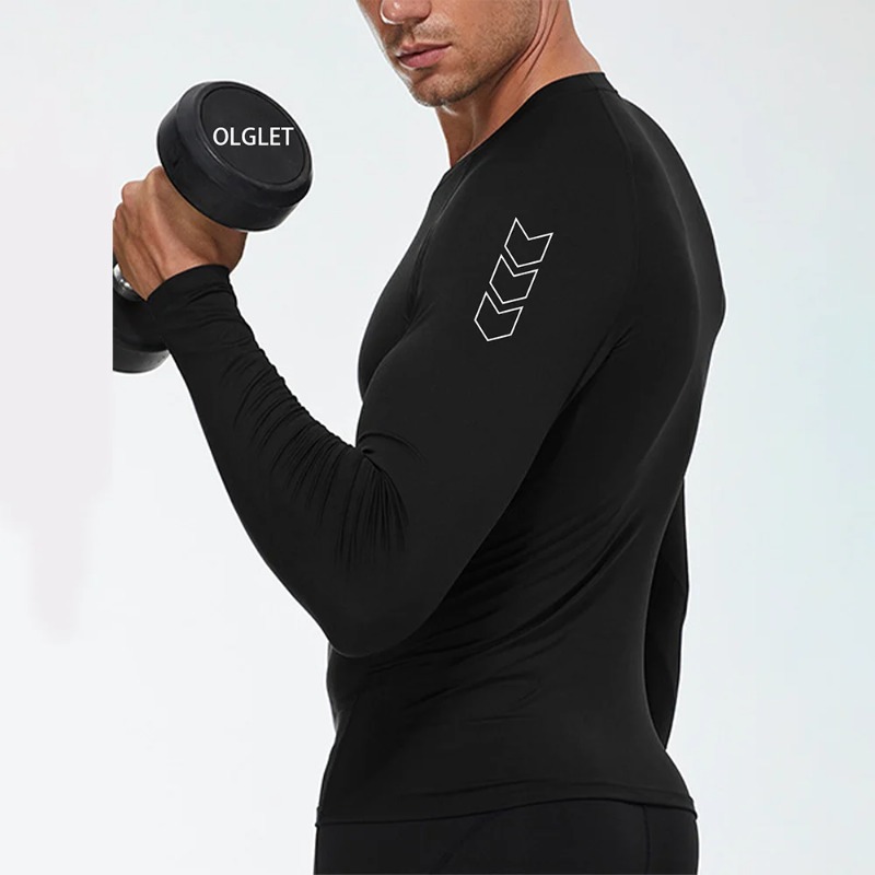 Men Quick-dry T-shirt Long Sle - Base Layer Top บทวิจารณ์และราคา