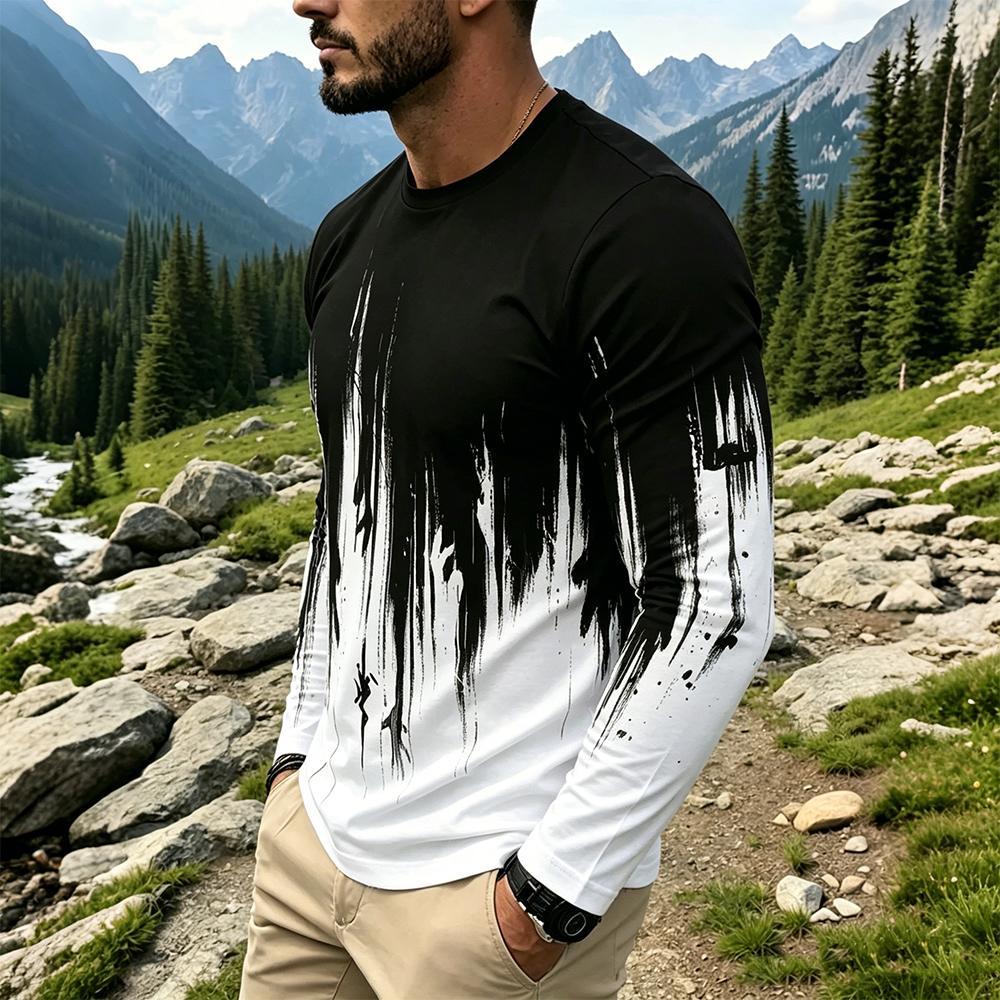 Men's Gradient Ink Splash Long - Base Layer Top บทวิจารณ์และราคา